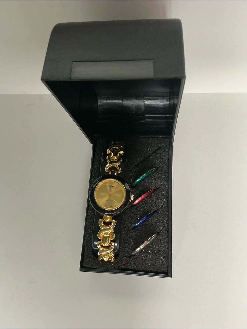 Michelle Louise Interchangeable Quartz Watch Goldtone Linked Wristband New